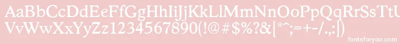 フォントStratfordserialRegular – ピンクの背景に白い文字