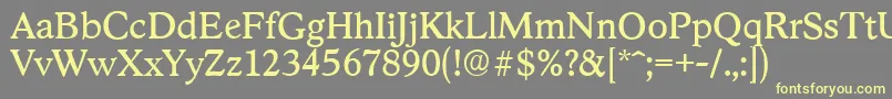 StratfordserialRegular-fontti – keltaiset fontit harmaalla taustalla