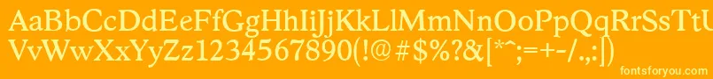 フォントStratfordserialRegular – オレンジの背景に黄色の文字