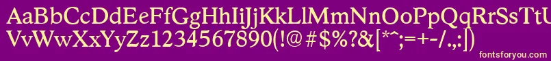 StratfordserialRegular Font – Yellow Fonts on Purple Background