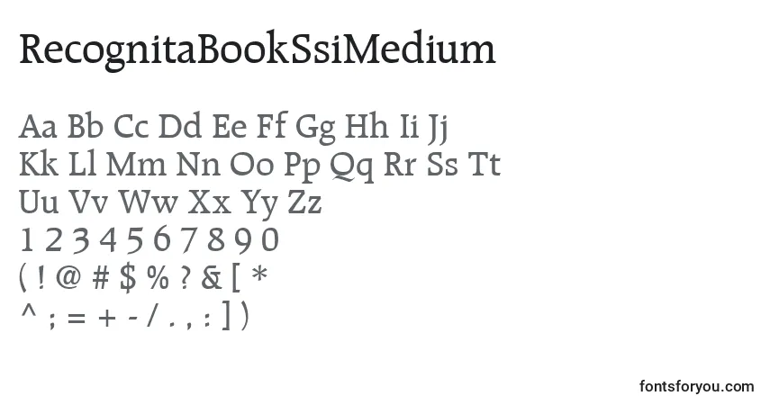 RecognitaBookSsiMedium-fontti – aakkoset, numerot, erikoismerkit