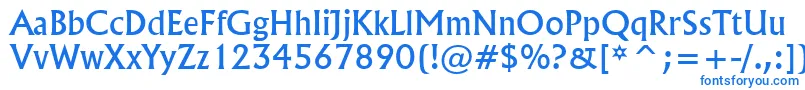 フォントFlareserif821Bt – 白い背景に青い文字