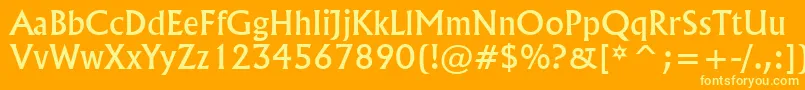 フォントFlareserif821Bt – オレンジの背景に黄色の文字