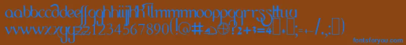 Шрифт Lrlcase – синие шрифты на коричневом фоне