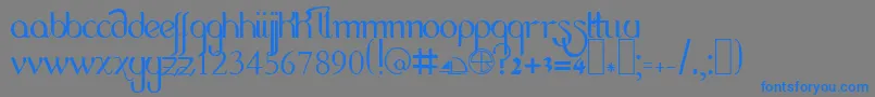 Lrlcase-Schriftart – Blaue Schriften auf grauem Hintergrund