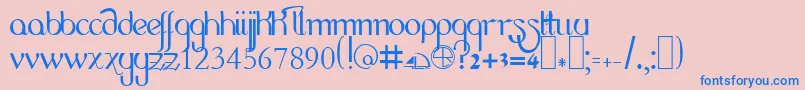 Lrlcase-fontti – siniset fontit vaaleanpunaisella taustalla