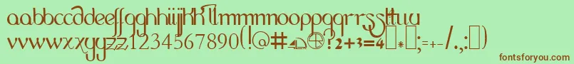 Lrlcase Font – Brown Fonts on Green Background