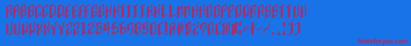 Cell Font – Red Fonts on Blue Background