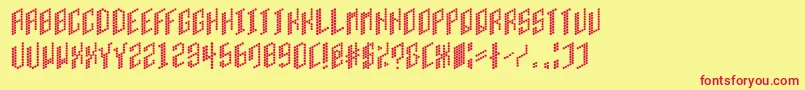 Cell Font – Red Fonts on Yellow Background