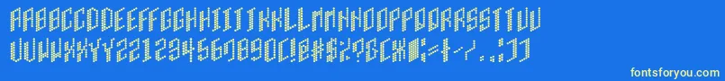 Cell-Schriftart – Gelbe Schriften auf blauem Hintergrund