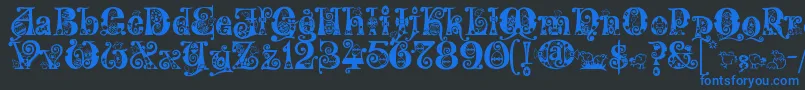 KingthingsEggypeg Font – Blue Fonts on Black Background