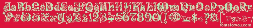 KingthingsEggypeg Font – Green Fonts on Red Background