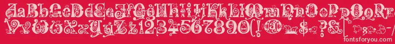 KingthingsEggypeg Font – Pink Fonts on Red Background