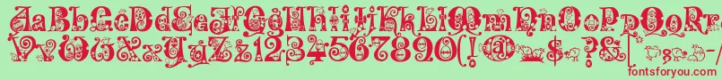 KingthingsEggypeg Font – Red Fonts on Green Background