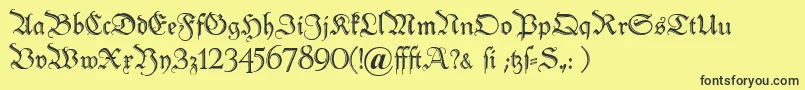 Peterschlemihl Font – Black Fonts on Yellow Background