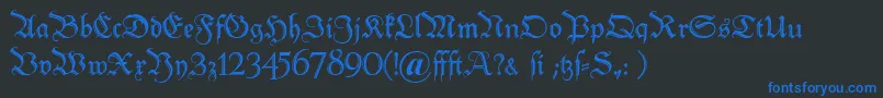 Peterschlemihl Font – Blue Fonts on Black Background