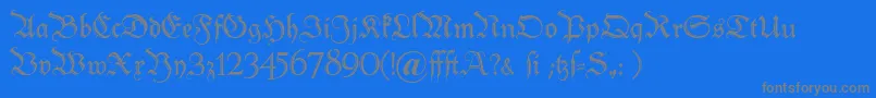 Peterschlemihl-Schriftart – Graue Schriften auf blauem Hintergrund