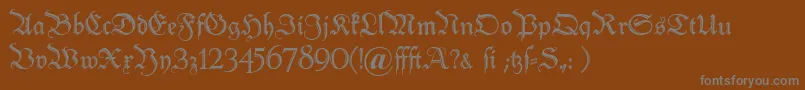 Peterschlemihl-Schriftart – Graue Schriften auf braunem Hintergrund