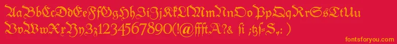 Peterschlemihl Font – Orange Fonts on Red Background