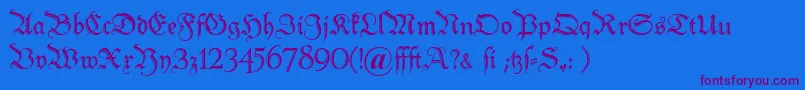 Peterschlemihl Font – Purple Fonts on Blue Background