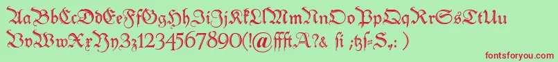 Peterschlemihl Font – Red Fonts on Green Background