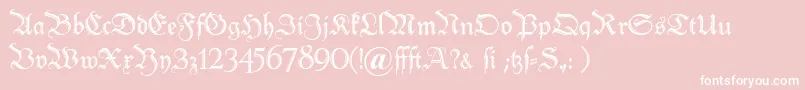 Peterschlemihl-Schriftart – Weiße Schriften auf rosa Hintergrund