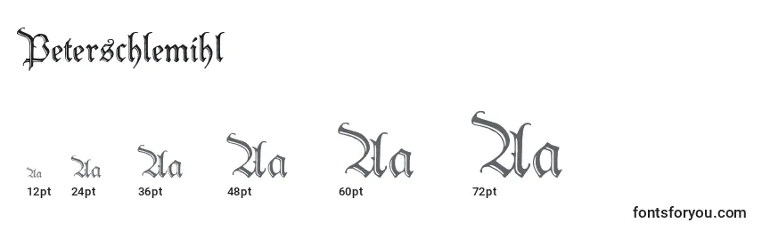 Размеры шрифта Peterschlemihl