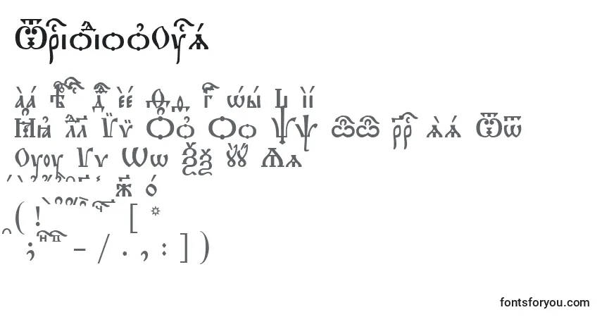 Fuente TriodionUcs - alfabeto, números, caracteres especiales