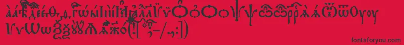 フォントTriodionUcs – 赤い背景に黒い文字