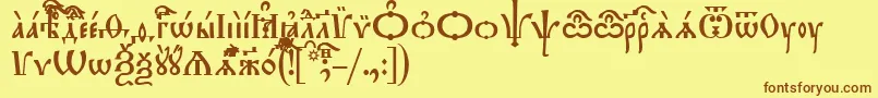 Шрифт TriodionUcs – коричневые шрифты на жёлтом фоне