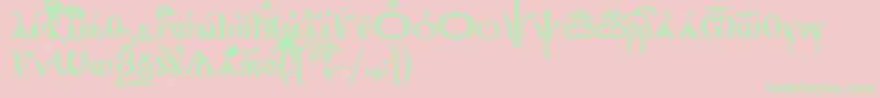 TriodionUcs Font – Green Fonts on Pink Background