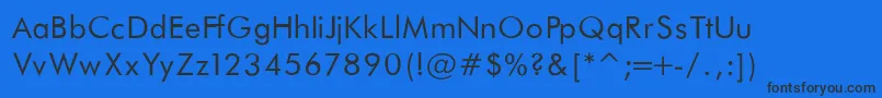 FuturaBookNormalRegular-fontti – mustat fontit sinisellä taustalla