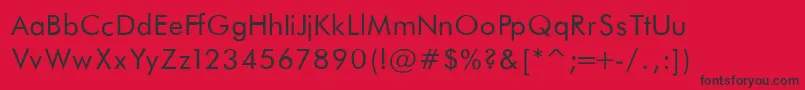 FuturaBookNormalRegular Font – Black Fonts on Red Background