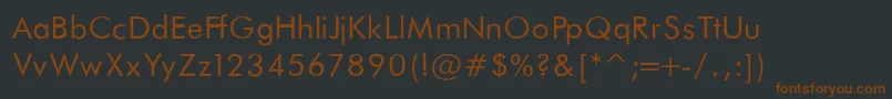 Fonte FuturaBookNormalRegular – fontes marrons em um fundo preto