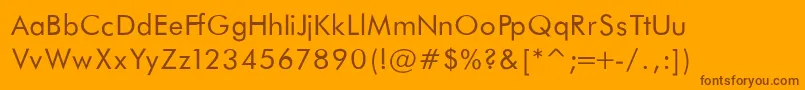 FuturaBookNormalRegular Font – Brown Fonts on Orange Background