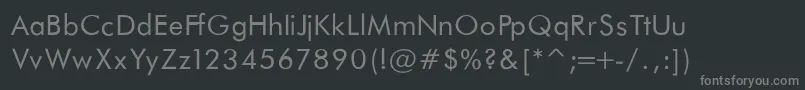 Fonte FuturaBookNormalRegular – fontes cinzas em um fundo preto
