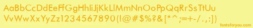 FuturaBookNormalRegular Font – Orange Fonts on Yellow Background