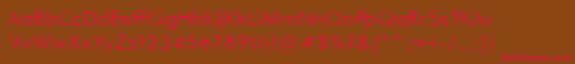 FuturaBookNormalRegular Font – Red Fonts on Brown Background