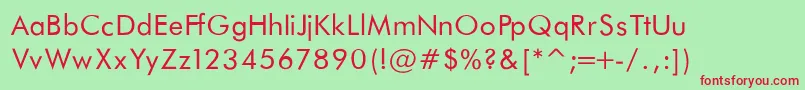 FuturaBookNormalRegular Font – Red Fonts on Green Background