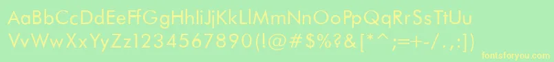 FuturaBookNormalRegular Font – Yellow Fonts on Green Background