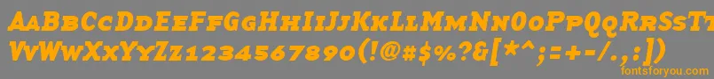 BasetwserifsmallcapsBoldItalic-Schriftart – Orangefarbene Schriften auf grauem Hintergrund