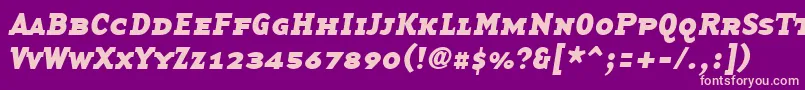BasetwserifsmallcapsBoldItalic Font – Pink Fonts on Purple Background