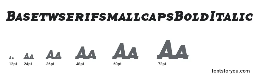 Размеры шрифта BasetwserifsmallcapsBoldItalic