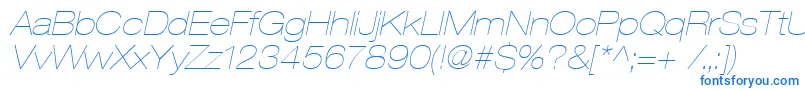 Heaveneticaextd2Ultoblsh-Schriftart – Blaue Schriften auf weißem Hintergrund