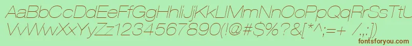 Heaveneticaextd2Ultoblsh Font – Brown Fonts on Green Background