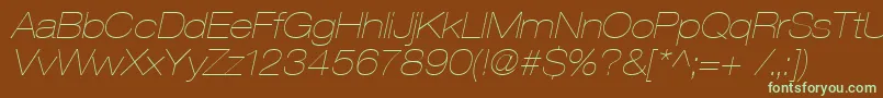 Heaveneticaextd2Ultoblsh Font – Green Fonts on Brown Background