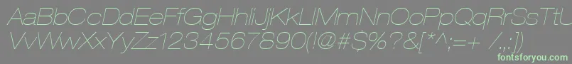 Шрифт Heaveneticaextd2Ultoblsh – зелёные шрифты на сером фоне