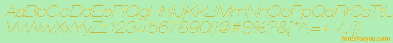 Heaveneticaextd2Ultoblsh-Schriftart – Orangefarbene Schriften auf grünem Hintergrund