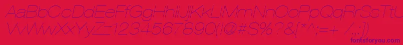 Heaveneticaextd2Ultoblsh Font – Purple Fonts on Red Background