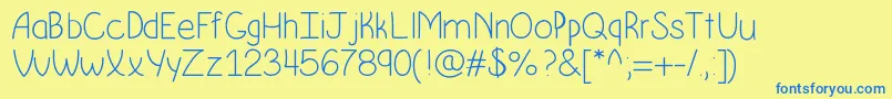 Krumkake Font – Blue Fonts on Yellow Background